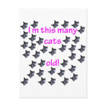 35 Cat Heads Old Postcard