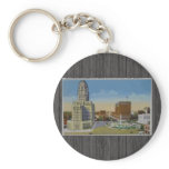 35 - Looking Down Delaware Ave. Snowing City , Vin Key Chain