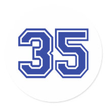 35 - number round sticker