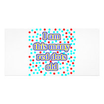 35 Red Dots Old Personalized Photo Card
