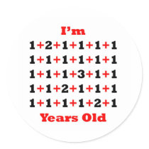 35 Years old! Blk Red Round Stickers