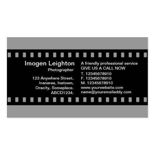 35mm Film 04 Business Card Templates (back side)