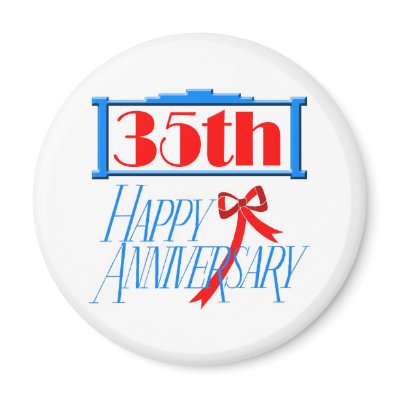 35th anniversary 3 refrigerator magnet