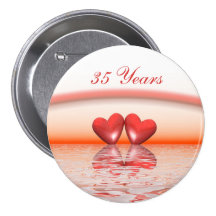 35th Anniversary Coral Hearts Pins