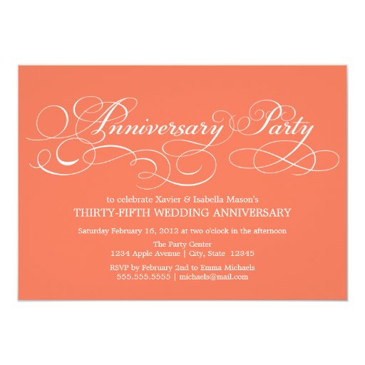 35th Anniversary | Party Invitation | Zazzle