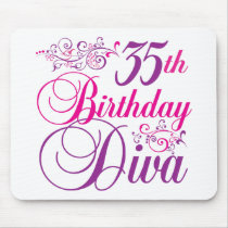 35th Birthday Diva Mouse Pads