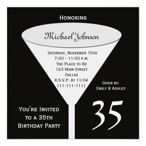 35th Birthday Party Invitation -- A Toast for 35