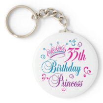 35th Birthday Princess Keychain