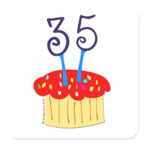 35th Birthday Square Stickers