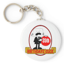 35th Birthday Sucks Gifts Key Chain