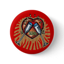 35th Wedding Anniversary Buttons