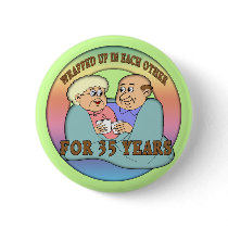 35th Wedding Anniversary Buttons