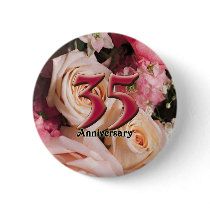 35th Wedding Anniversary Buttons