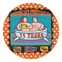 35th Wedding Anniversary Gifts Round Stickers