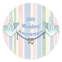 35th Wedding Anniversary Gifts Round Sticker
