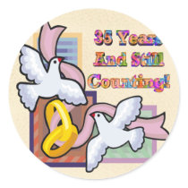 35th Wedding Anniversary Gifts Round Stickers