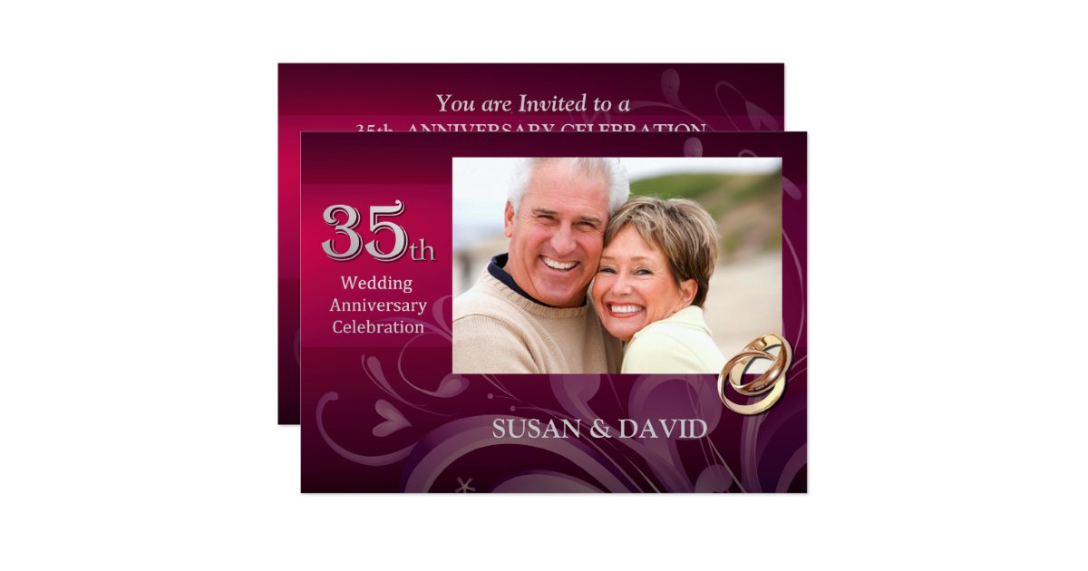 35th Wedding Anniversary Party Invitations | Zazzle