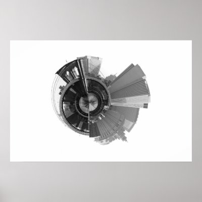 360 Degree Panoramic View of Brooklyn NYC Poster by graficallyminded