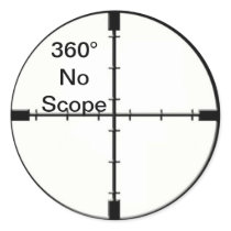360 No Scope Video Game Joke Crosshairs FPS Stickers