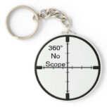 360 No Scope Video Game Joke FPS keychain