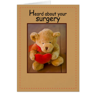 3647 Surgery Bear Heart Greeting Cards