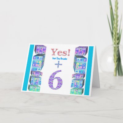 36 46 56 66 76 86 96 Years Young! Happy Birthday Card by JaclinArt. Fun birthday card - Teeny tiny decades plus two years. Suitable for a 42nd, 52nd, 62nd, 
