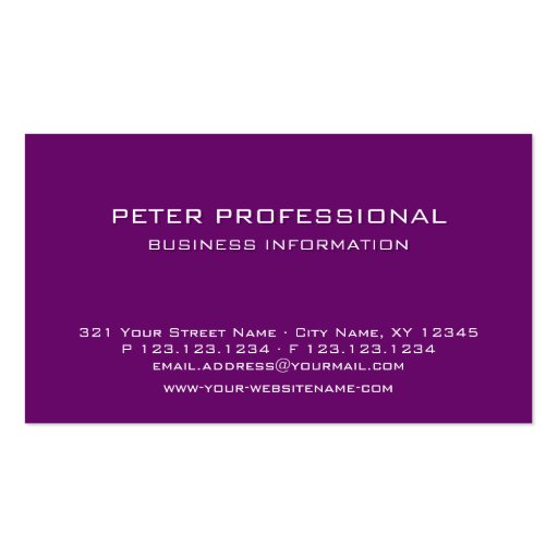 36 Modern Professional Business Card color berry (front side)