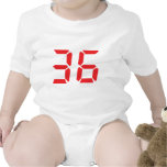 36 thirty-six red alarm clock digital numbr shirt