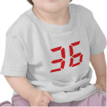 36 thirty-six red alarm clock digital numbr t-shirts