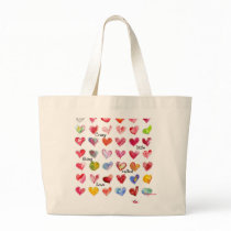 36 Valentine Hearts Tote Bag