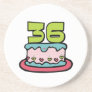 36 Year Old Birthday Cake Drink Coasters