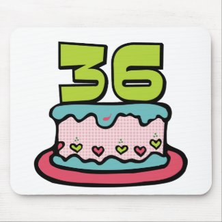 36 Year Old Birthday Cake mousepad