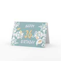 36th birthday best wishes greeting card