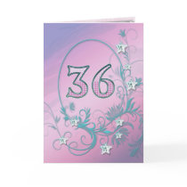 36th Birthday card with diamond stars
