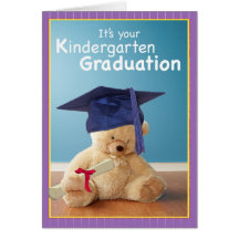3734 Kindergarten Graduation Teddy Bear Greeting Cards
