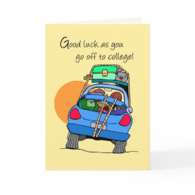 3758 Off to College Whimsical Car Greeting Cards