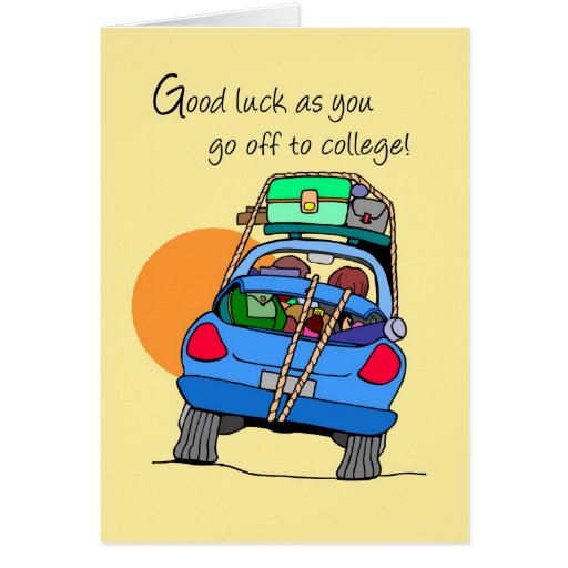 3758 Off to College Whimsical Car Greeting Cards