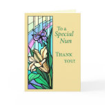 3770 Nun Thank You Stained Glass Greeting Card