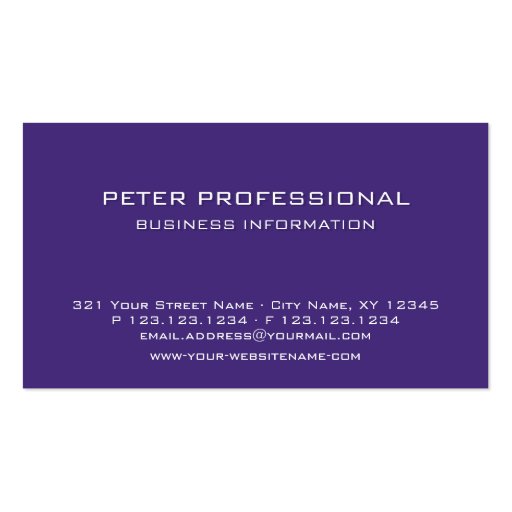 37 Modern Professional Business Card violet color (front side)
