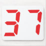 37 thirty-seven red alarm clock digital number mouse pad