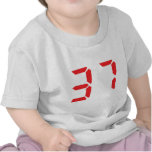 37 thirty-seven red alarm clock digital number t-shirt