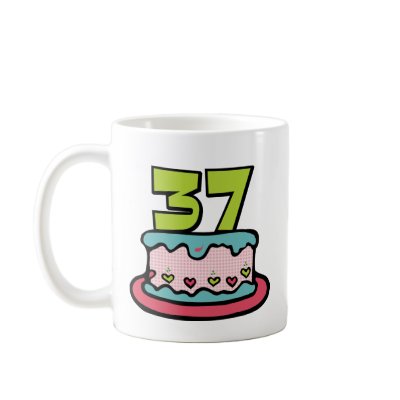 37 Year Old Birthday Cake Mug by Birthday_Bash