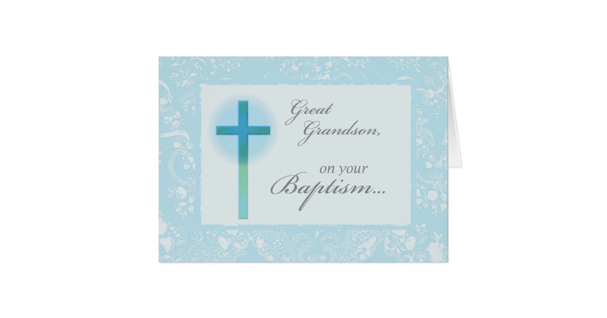3879 Great Grandson Baptism Card | Zazzle