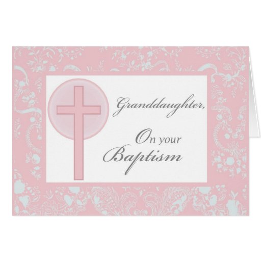 3880 Baptism Granddaughter Pink Lace Greeting Card Zazzle