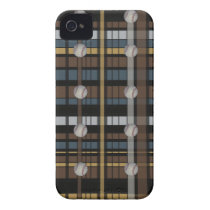 38. Brown Black Gray Plaid Baseball Design Iphone 4 Cases