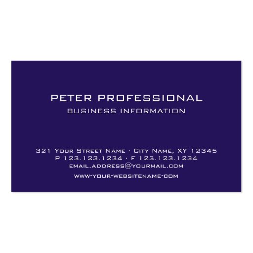 38 Modern Professional Business Card plum color (front side)
