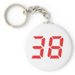 38 thirty-eight red alarm clock digital number keychain