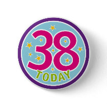 38TH BIRTHDAY BADGE BUTTON