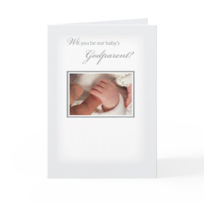 3911 Neutral Godparent Invitation Greeting Cards by sandrarosecreations