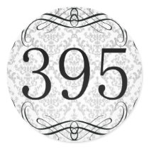 395 Area Code Round Sticker